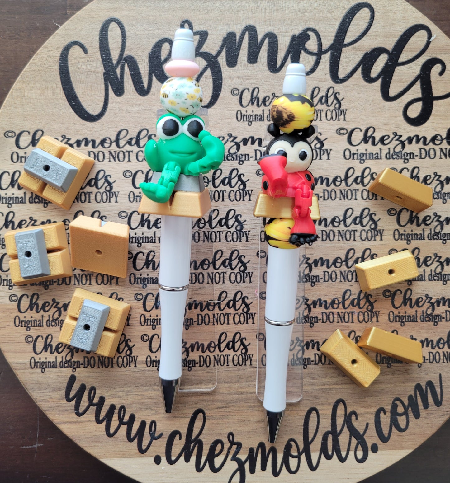 CE 3d printed focal Bead-gold bars