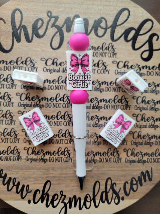 CE 3d printed focal Bead-3d book- bookish girlie