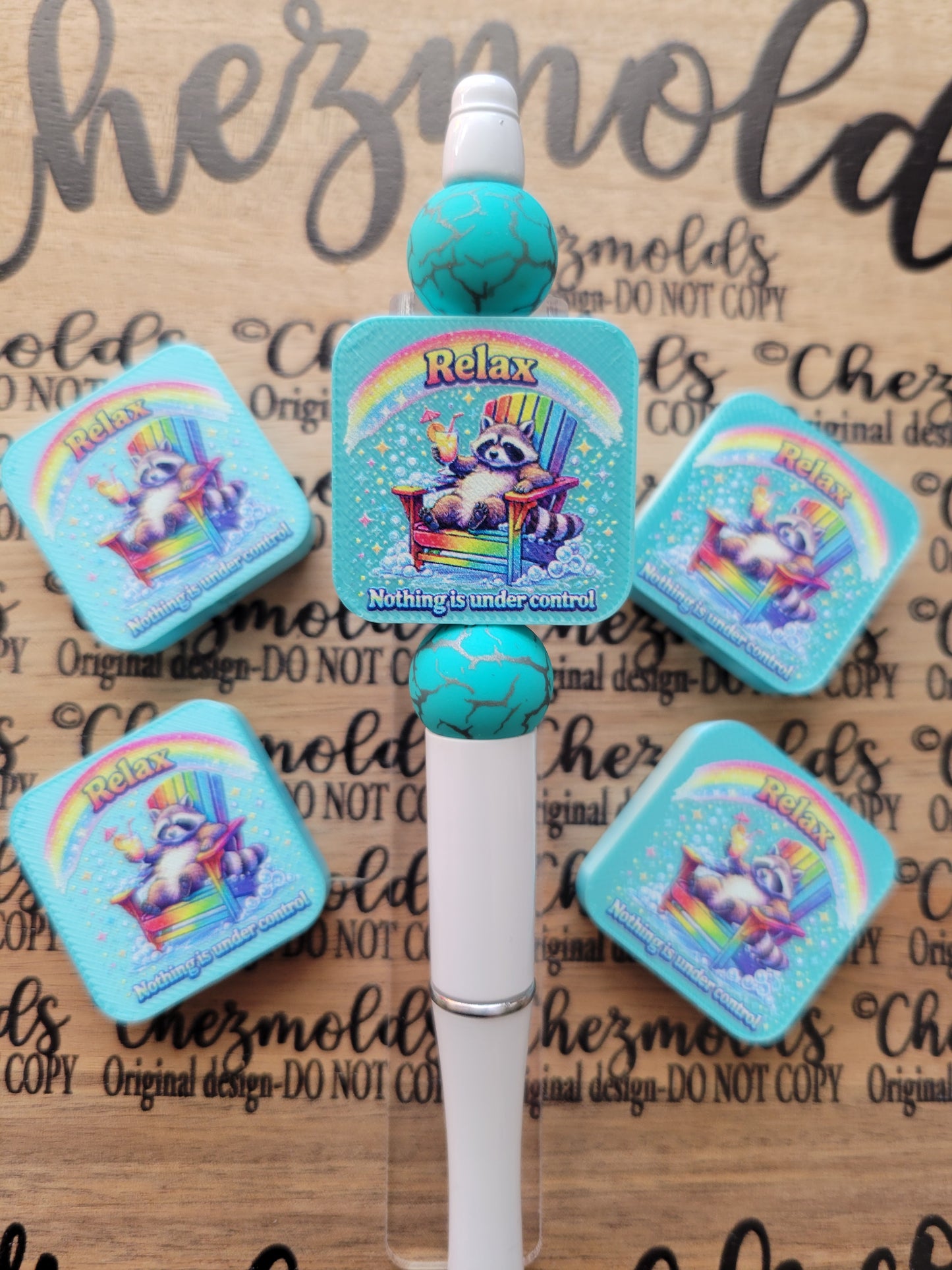 CE 3d printed focal Bead-Relax raccoon- CG exclusive design