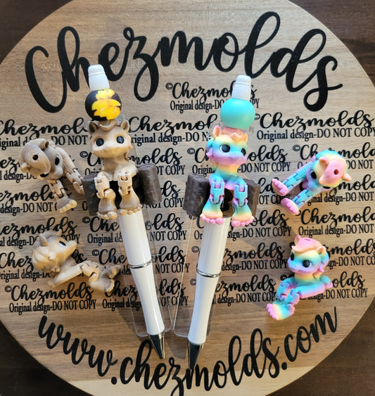 CE 3d printed focal bead-Cutey Horsey kicker ( flexy feet )