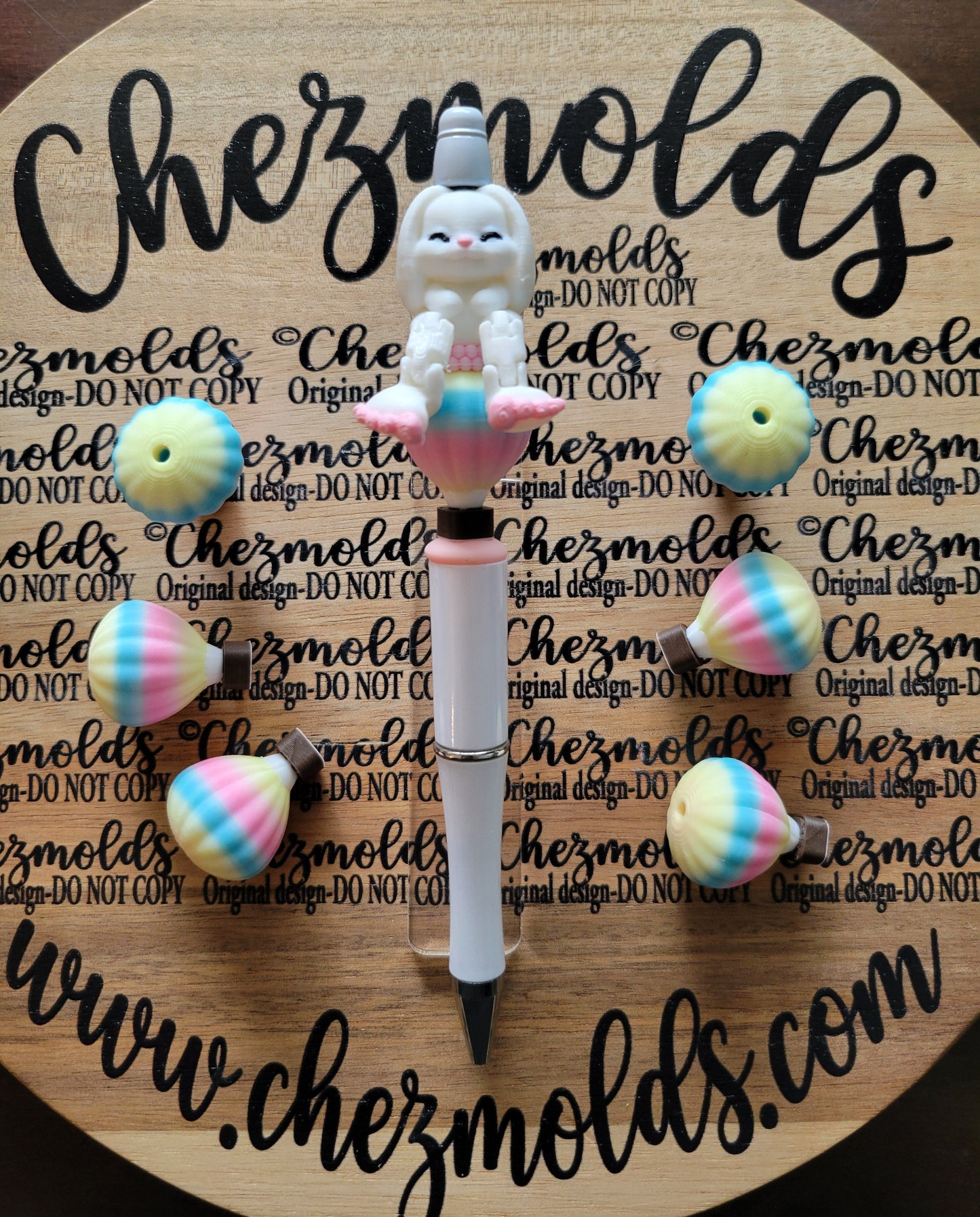 CE 3d printed focal Bead-pastel 3d hot air balloon