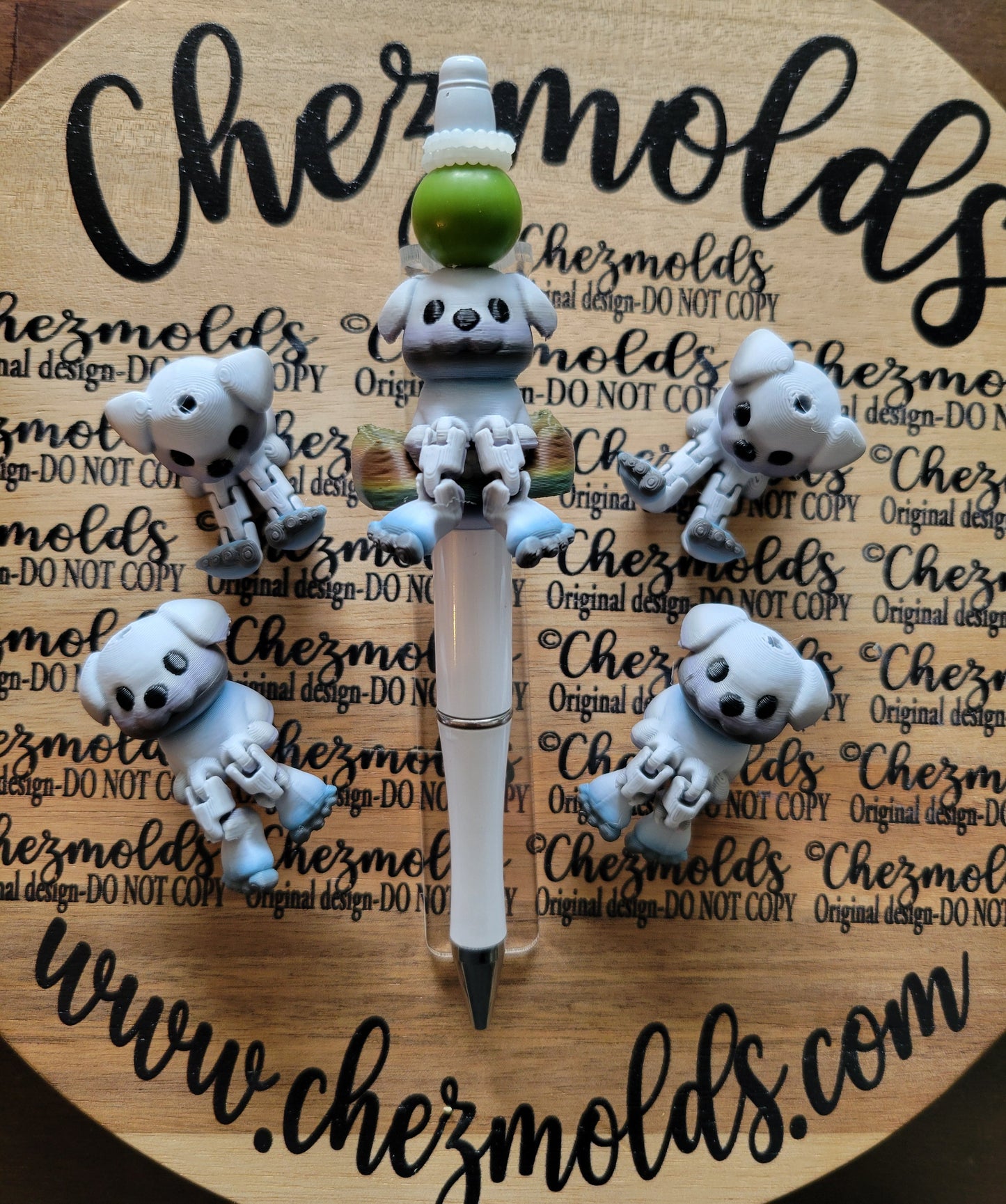 CE 3d printed focal bead-Doggy kicker ( flexy feet )