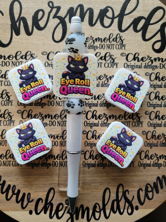 CE 3d printed focal Bead-Eye roll queen-CG exclusive design