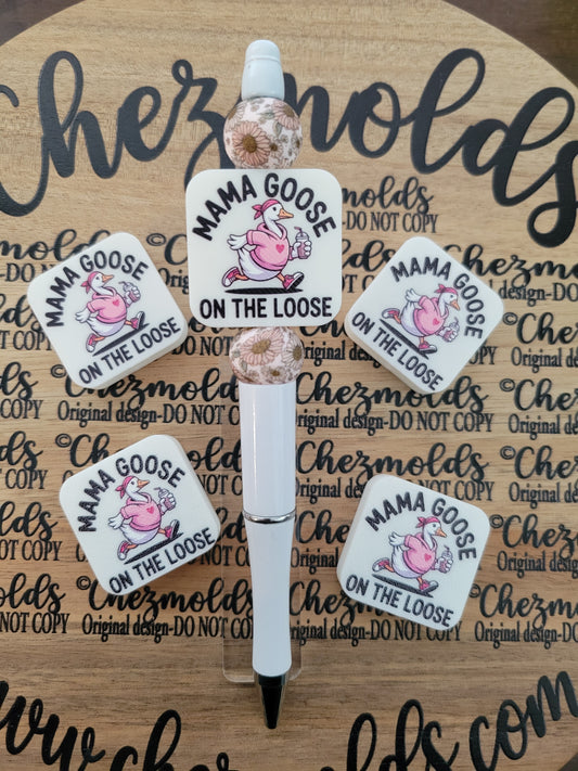 CE 3d printed focal Bead-Mama goose