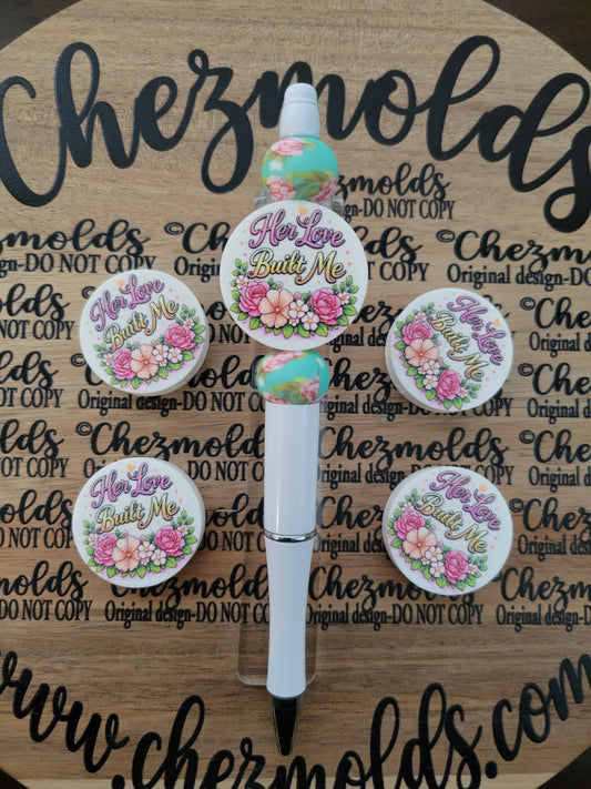 CE 3d printed focal Bead-Her love built me-CG exclusive design