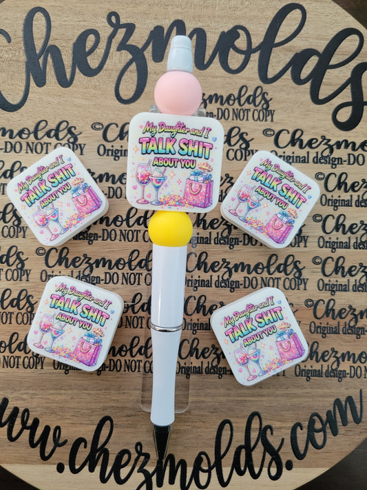 CE 3d printed focal Bead-Daughter and I talk sh*it about you-CG exclusive design