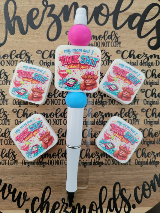 CE 3d printed focal Bead-Mom and I talk sh*it about you-CG exclusive design