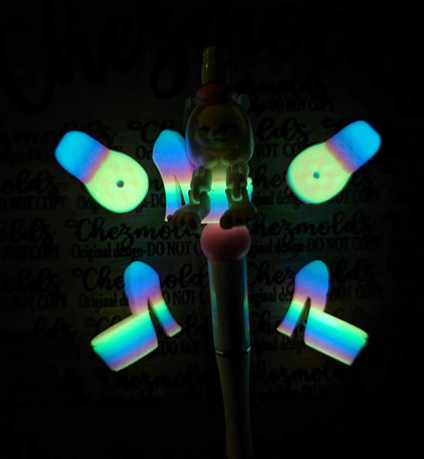 CE 3d printed focal Bead-3D GLOW rainbow heel chair