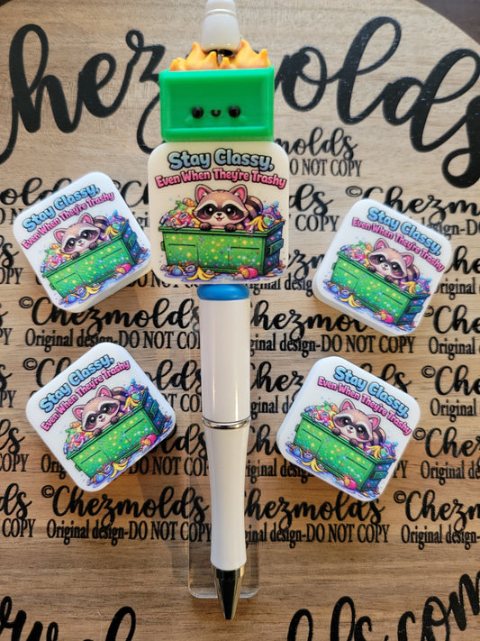 CE 3d printed focal Bead-Stay classy raccoon- CG exclusive design