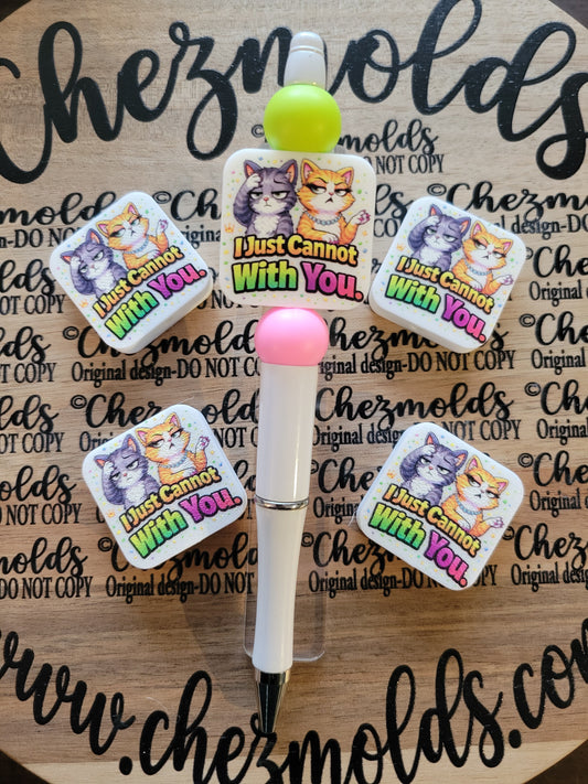 CE 3d printed focal Bead-I just cannot with you- CG exclusive design