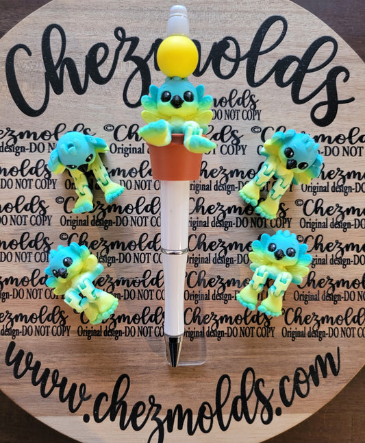 CE 3d printed focal bead-Cutie peacock kicker ( flexy feet )