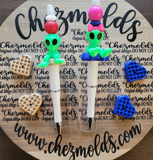 CE 3d printed focal Bead-heart waffle seat