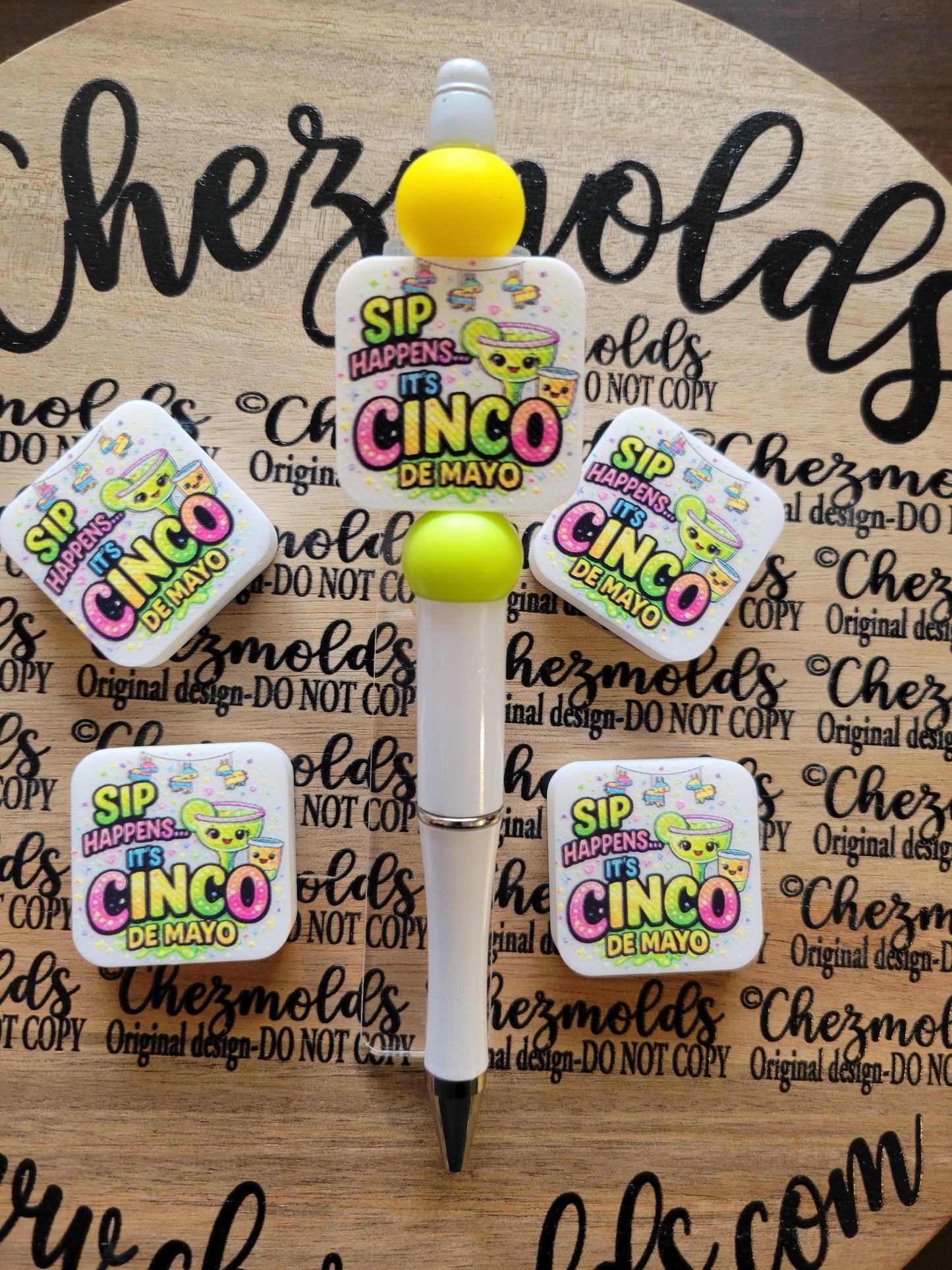 CE 3d printed focal Bead-Sip happens- cinco- CG exclusive design