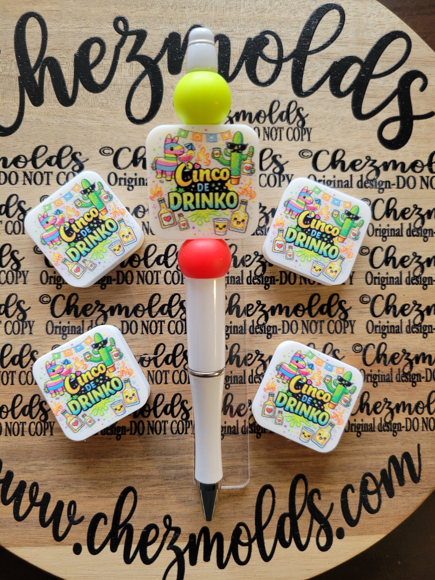 CE 3d printed focal Bead-Cinco de drinko- CG exclusive design