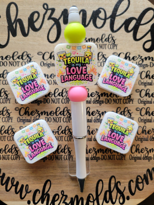 CE 3d printed focal Bead-Tequila love language- CG exclusive design