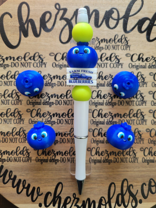 CE 3d printed focal Bead-Cutie blueberry NONK