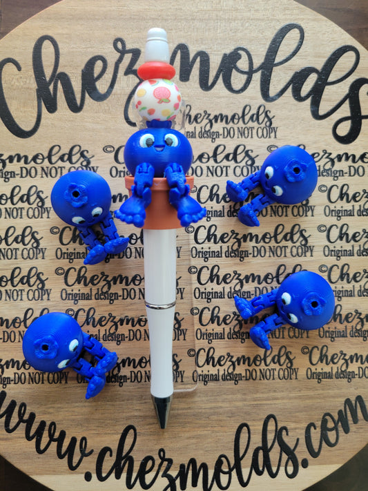 CE 3d printed focal bead-Cutie blueberry kicker ( flexy feet )