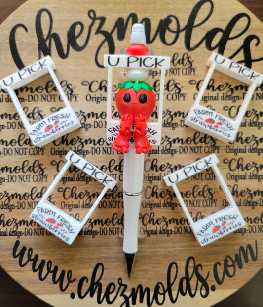 CE 3d printed focal Bead -U Pick strawberry booth