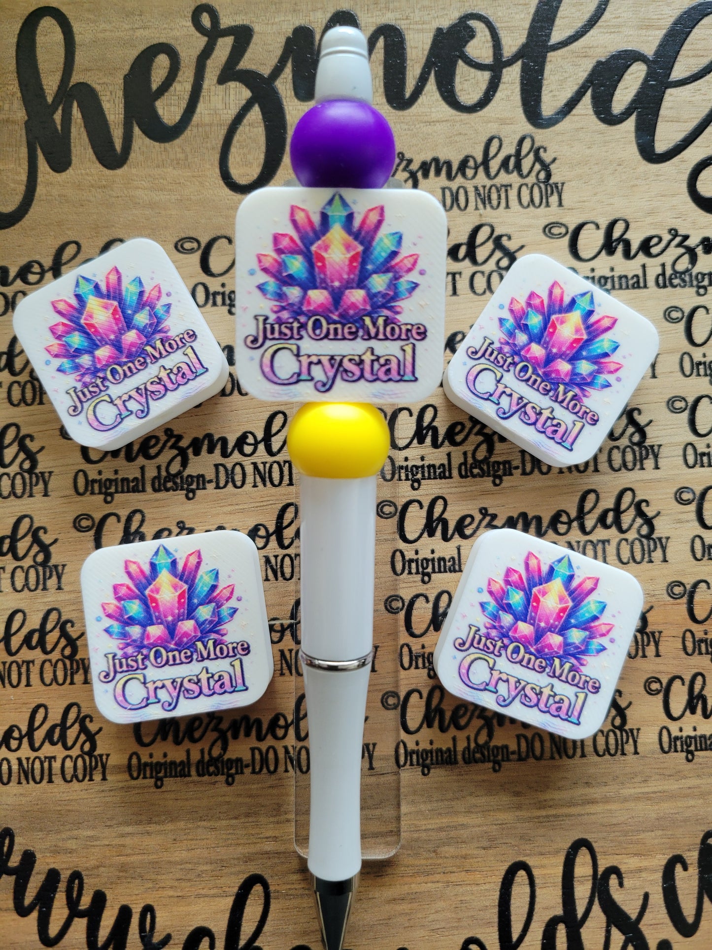 CE 3d printed focal Bead-Just one more crystal- CG exclusive design