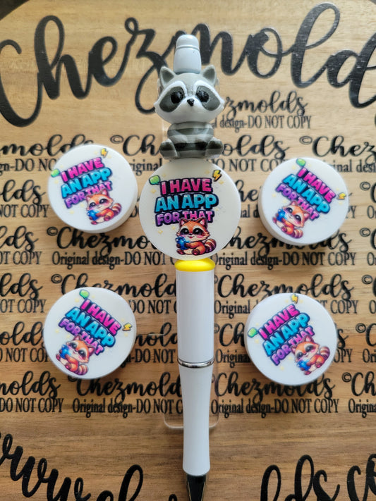 CE 3d printed focal Bead-I have an app for that- CG exclusive design