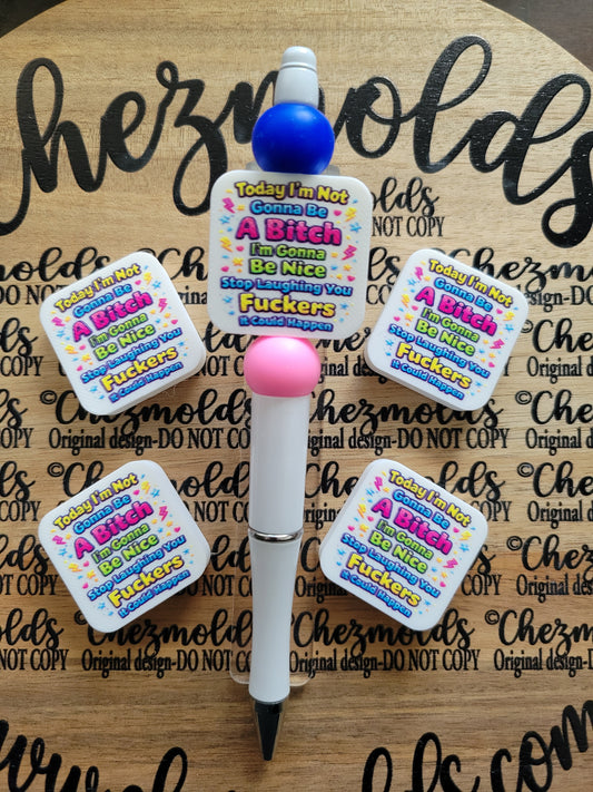 CE 3d printed focal Bead-Today not a b*tch- CG exclusive design