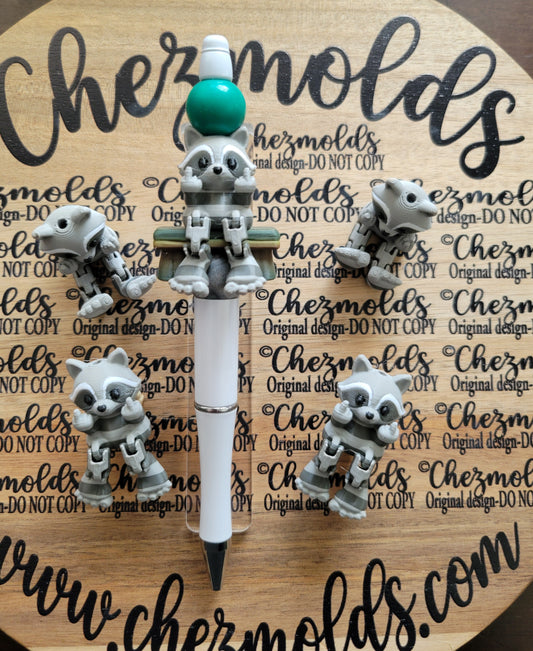 CE 3d printed focal Bead-Salty raccoon kicker ( flexy feet )