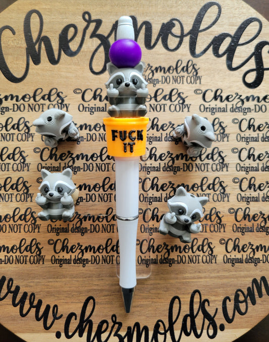 CE 3d printed focal bead-3d SALTY raccoon NONK