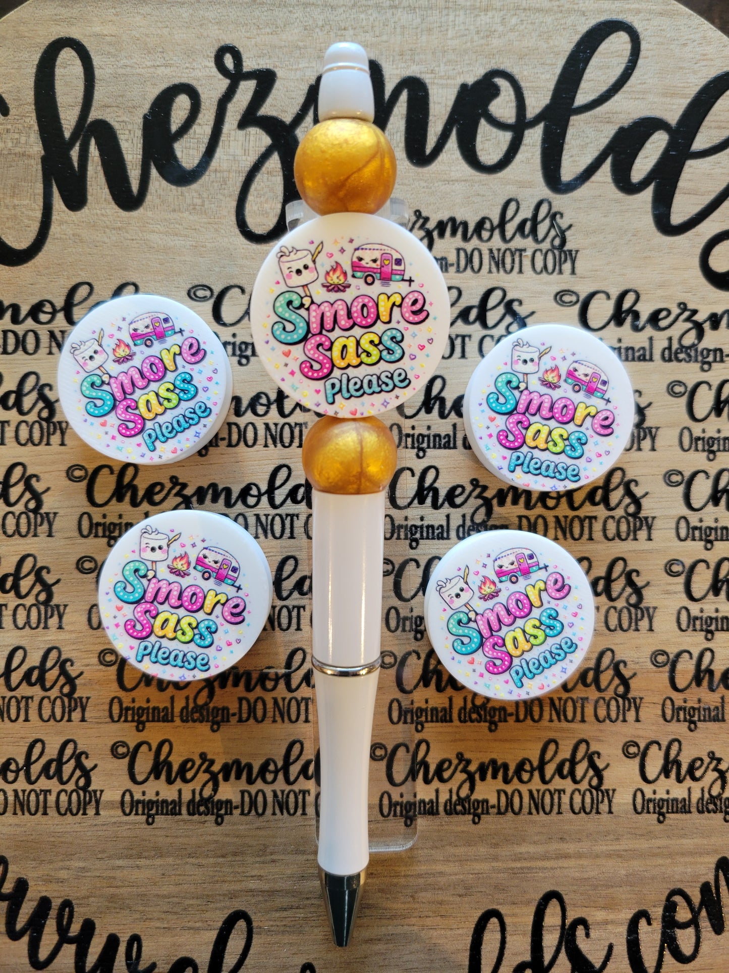 CE 3d printed focal Bead-Smore sass- CG exclusive design