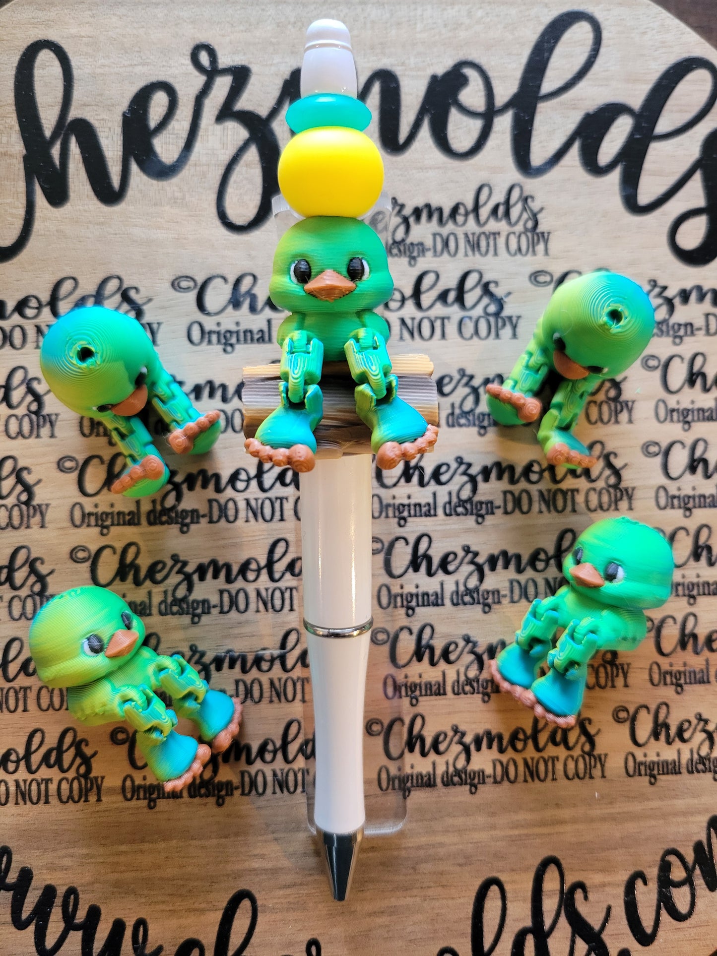 CE 3d printed focal Bead-Mallard ducky Kicker ( flexy feet)