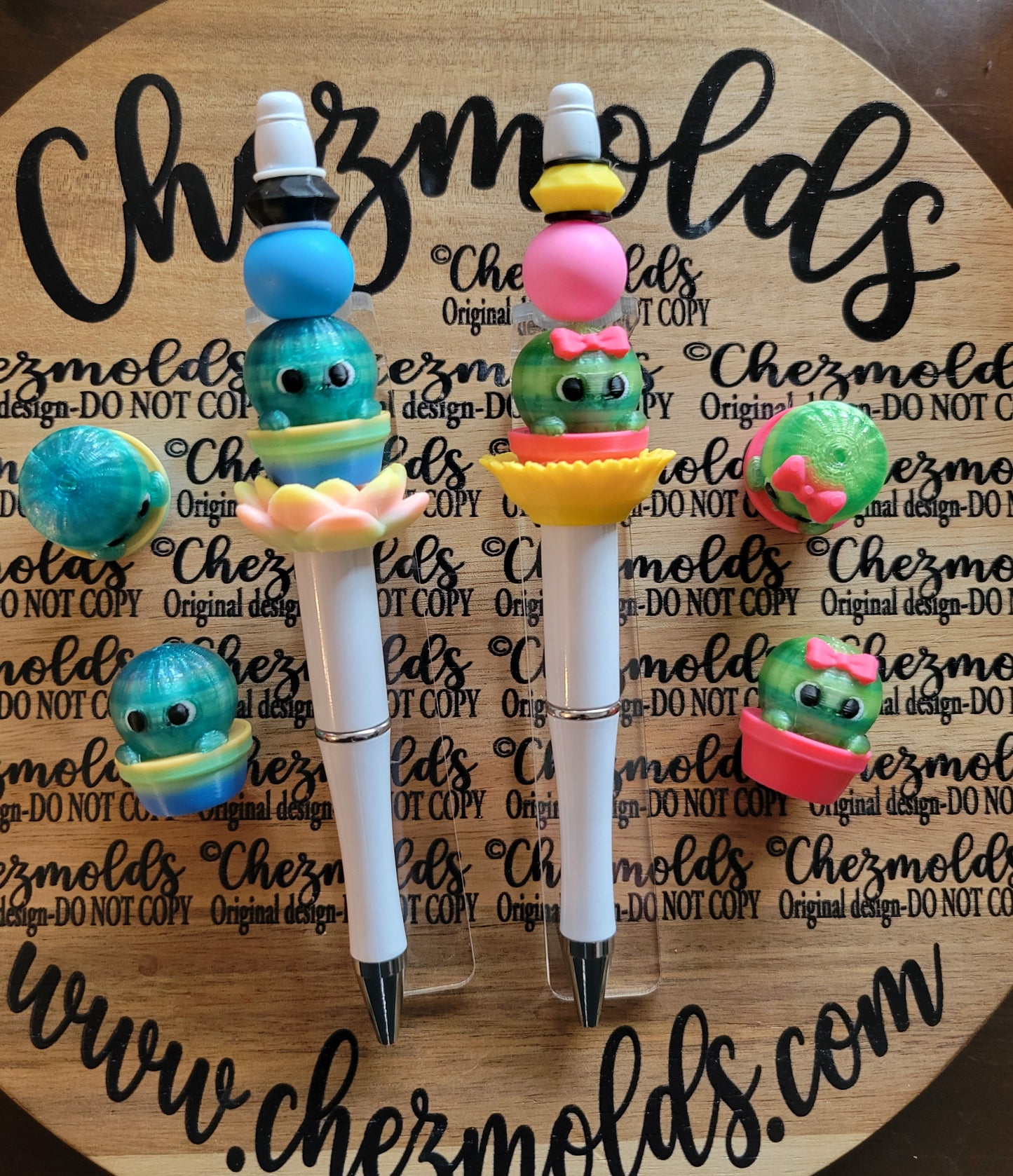 CE 3d printed focal Bead-3d cutie cactus in pot NONK