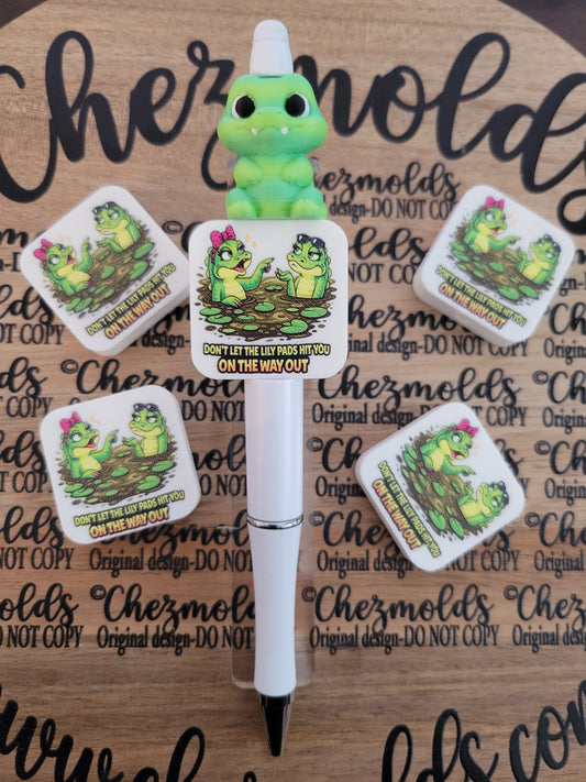 CE 3d printed focal Bead-Dont let the lily pad hit you on the way out- CG exclusive design