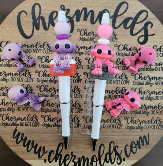 CE 3d printed focal Bead-Cutie axolotl Kicker ( flexy feet)