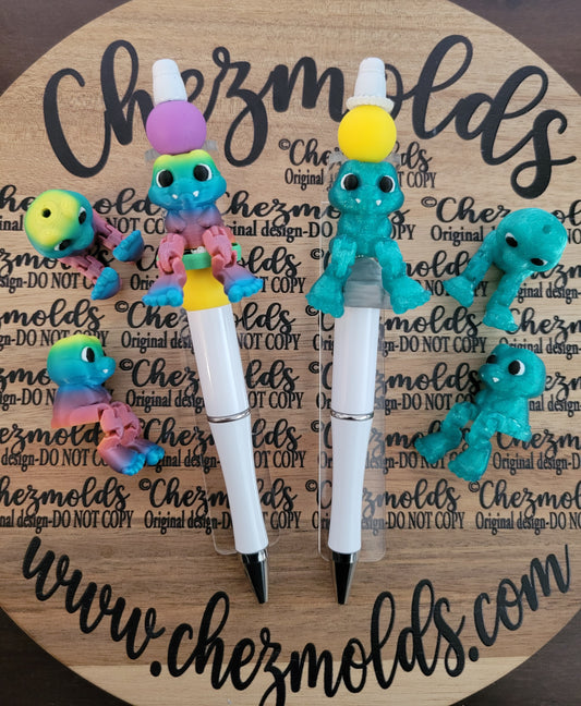 CE 3d printed focal Bead-Cutie gator baby Kicker ( flexy feet)