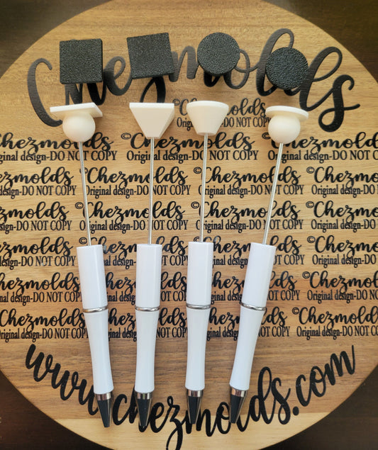 Pen caps with platform- set of 5 per design