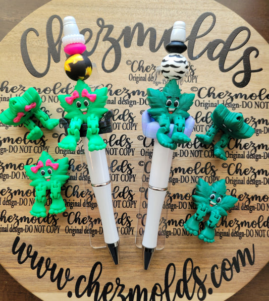 CE 3d printed focal bead-Mr & Mrs Jane  kicker ( flexy feet )