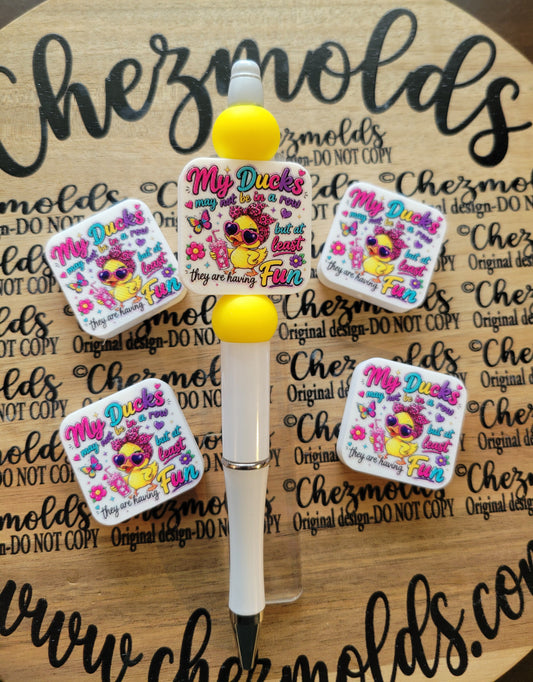 CE 3d printed focal Bead-ducks in a row- CG Exclusive design