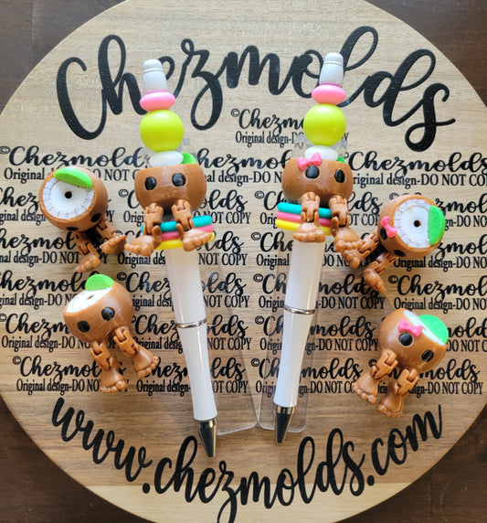 CE 3d printed focal bead-lime in the coconut kicker ( flexy feet )