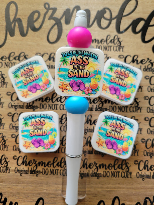 CE 3d printed focal Bead-Toes in the water- CG Exclusive design