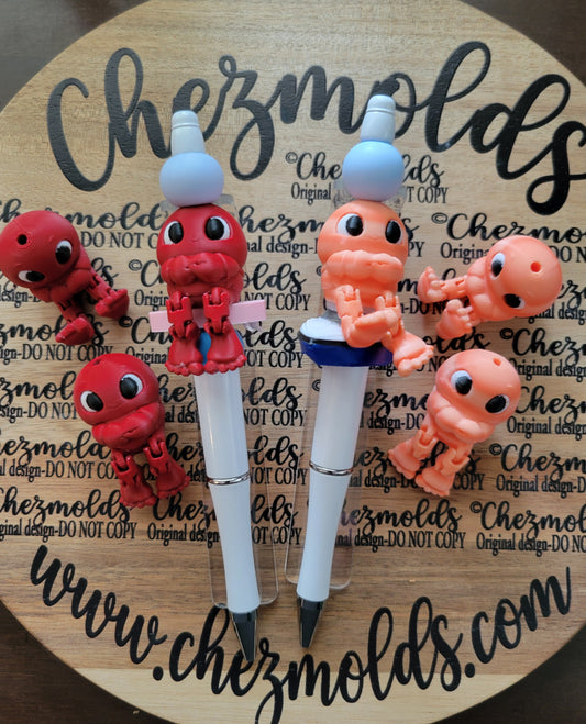 CE 3d printed focal bead-Baby Lobster kicker ( flexy feet )