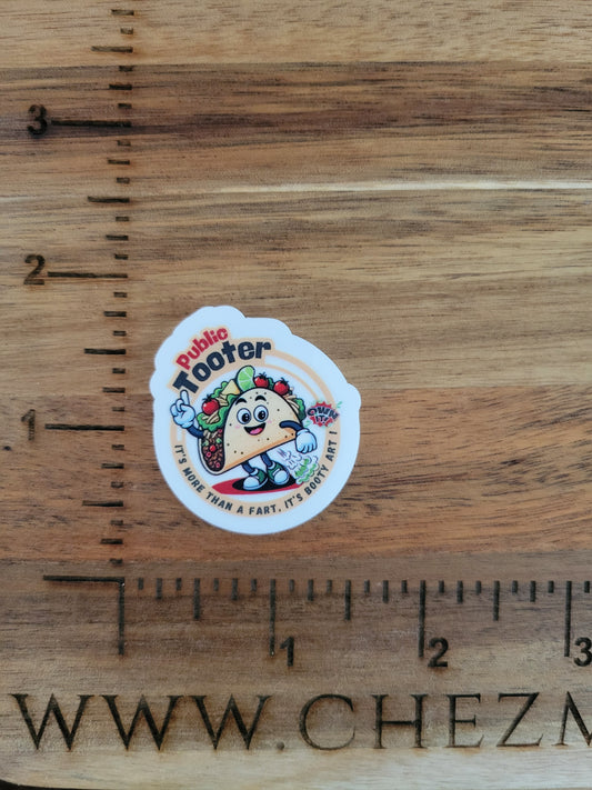 uv printed acrylic flatback- public tooter taco