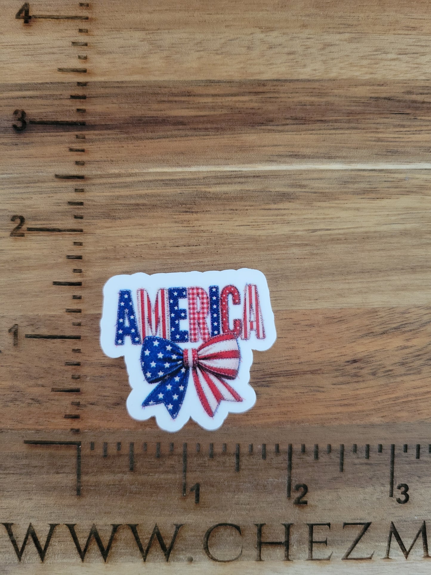 uv printed acrylic flatback- america bow