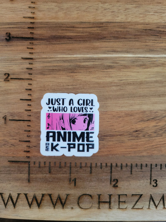 uv printed acrylic flatback-just a girl who loves anime and kpop