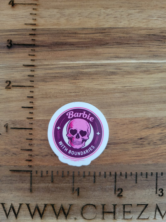 uv printed acrylic flatback-barbie with boundaries
