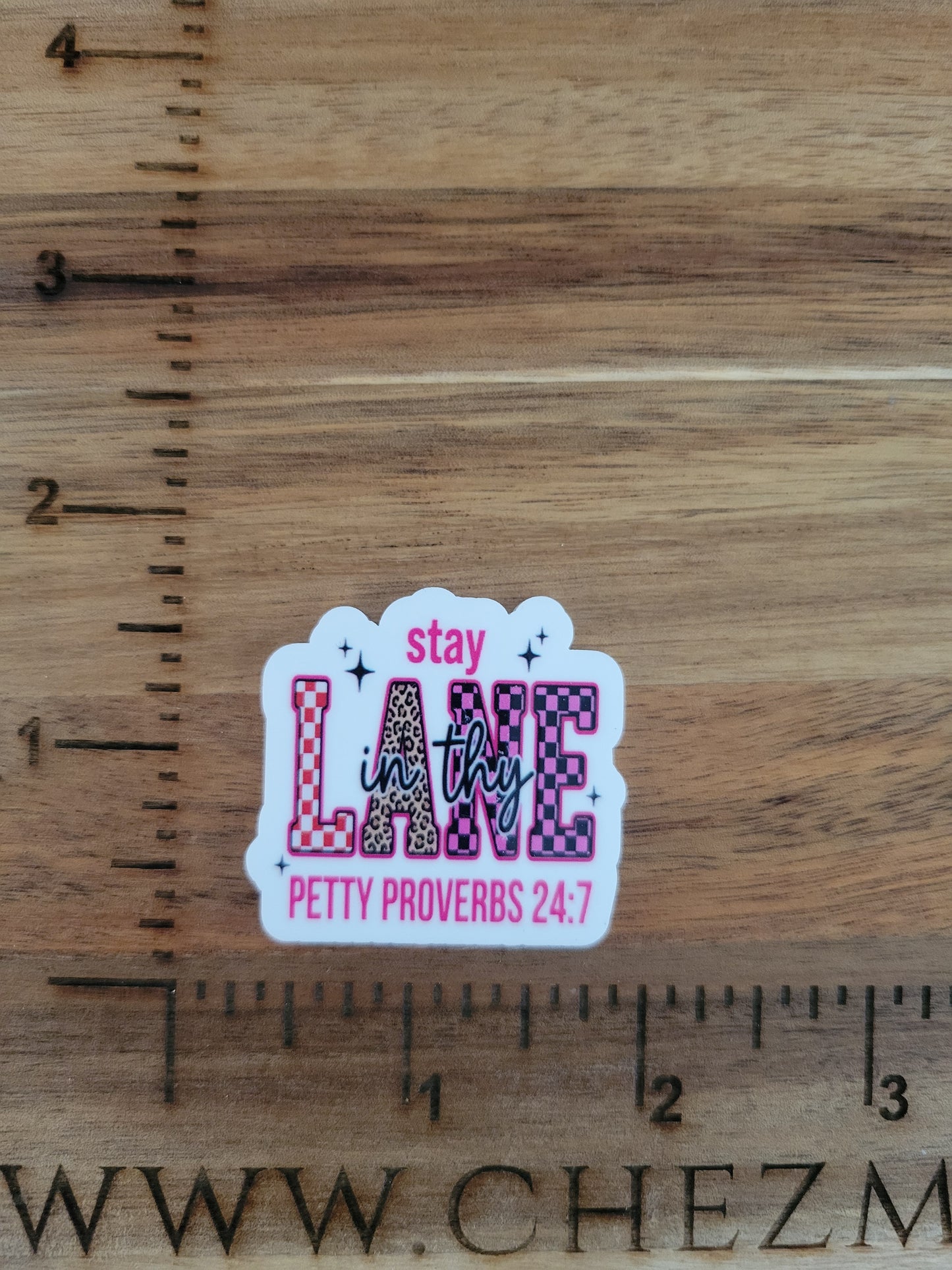 uv printed acrylic flatback-stay in thy lane