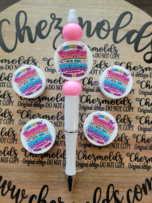 CE 3d printed focal Bead-weirdo besties- CG Exclusive design