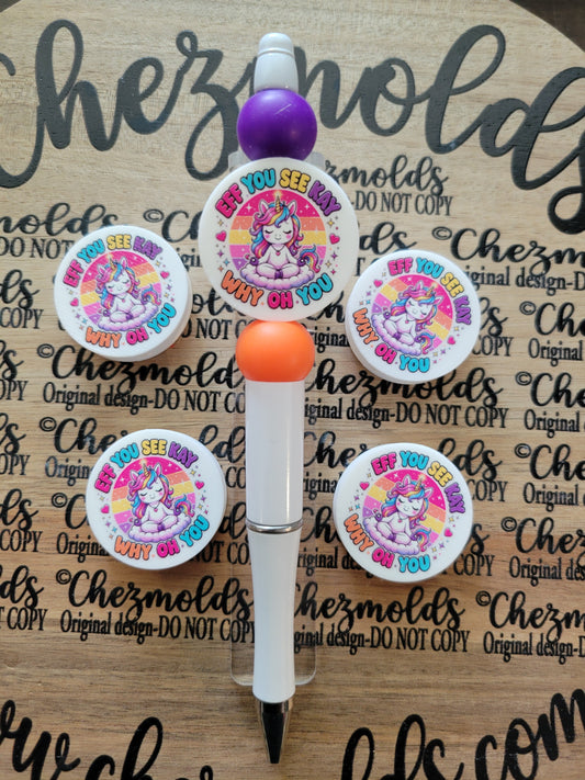 CE 3d printed focal Bead-eff you see kay unicorn - CG Exclusive design