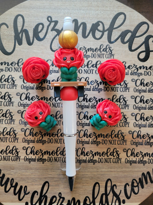 CE 3d printed focal Bead-3D rose baby NONK