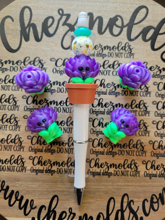 CE 3d printed focal Bead-3D Purple pearl lotus baby NONK