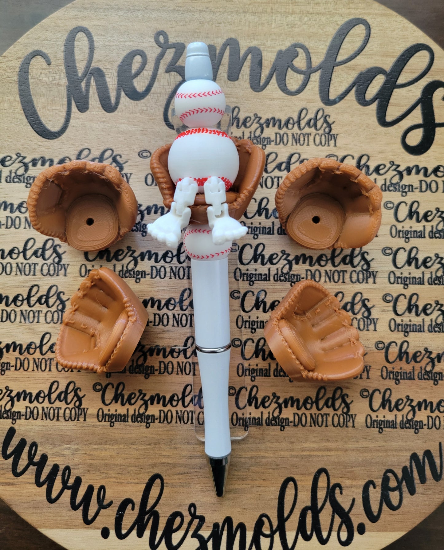 CE 3d printed focal Bead-3D baseball mitt seat