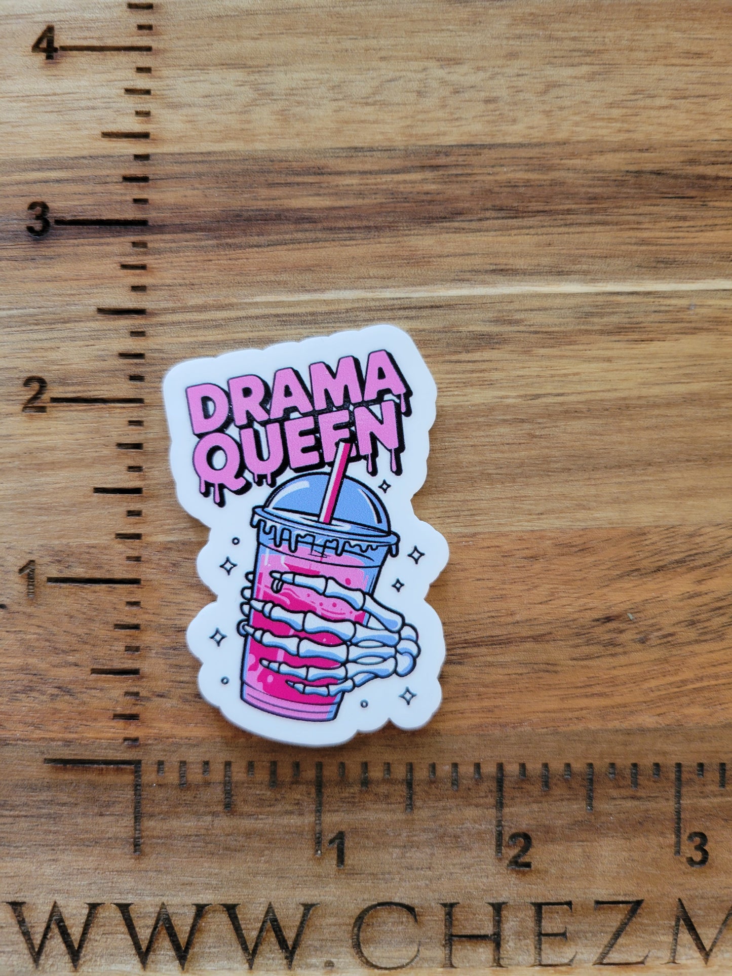 uv printed acrylic flatback-drama queen coffee hand